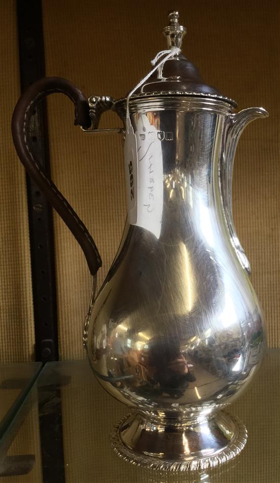 George V silver hot water pot